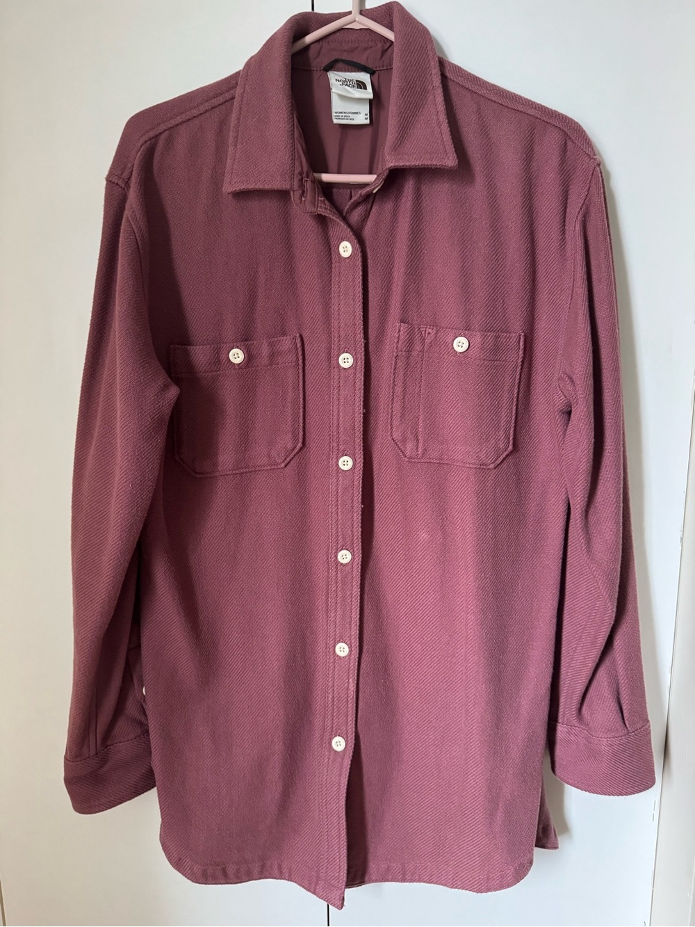Women's Long-Sleeve Button-Up Shirt - (Shacket) Dusty Rose
